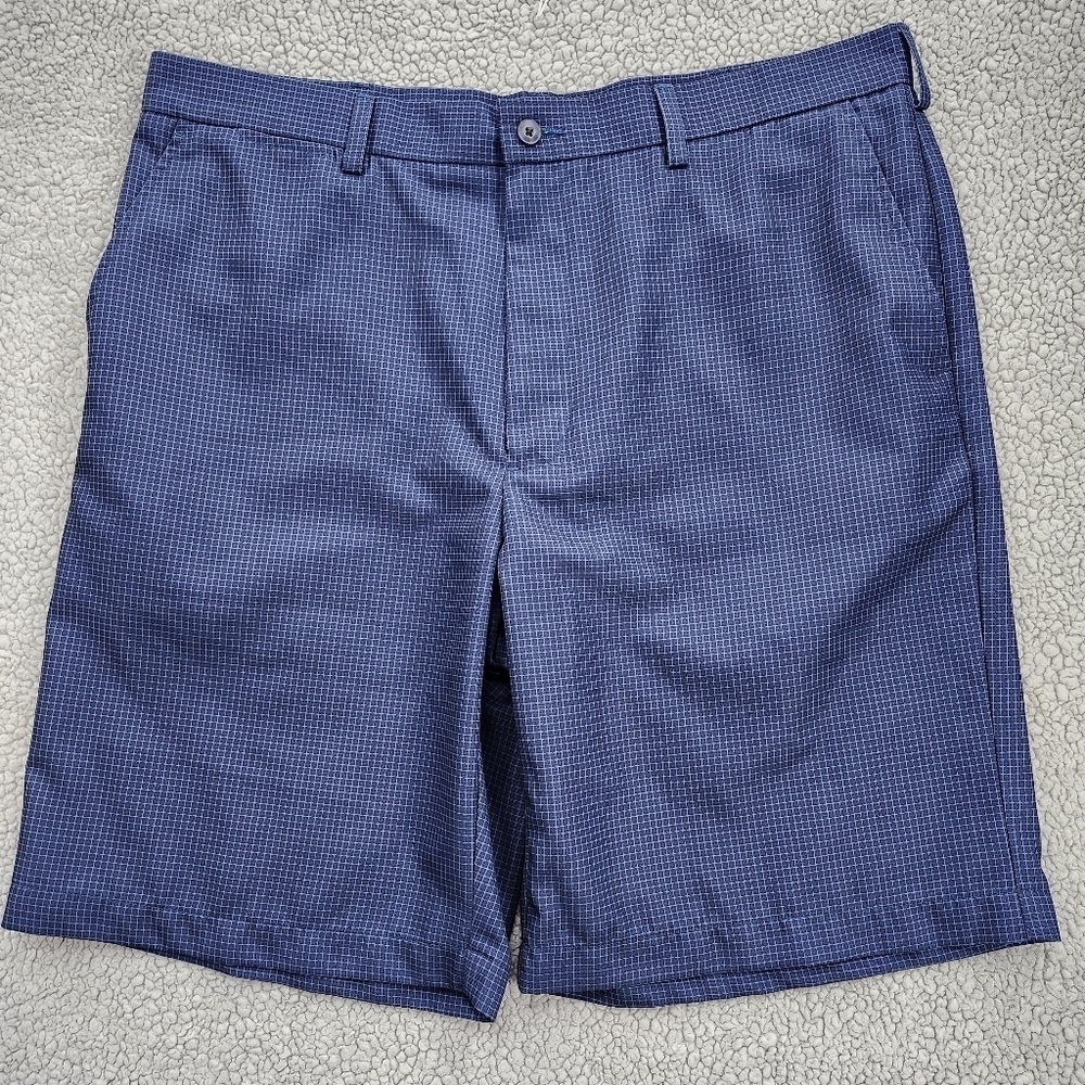 Ben Hogan Shorts Mens Size 38 Performance Peacoat Blue Plaid Golf Walking Pocket